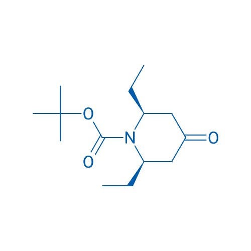 (2R,6S)-2,3-二叔丁基2,6-二乙基-4-氧代哌啶-1-甲酸叔丁酯 分子结构式