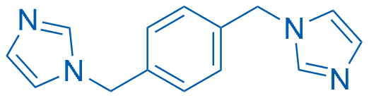1,4-双(咪唑-l-甲基)甲苯 分子结构式