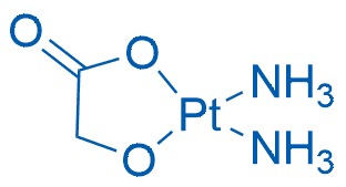 顺式-乙醇酸二氨合铂(II) 分子结构式