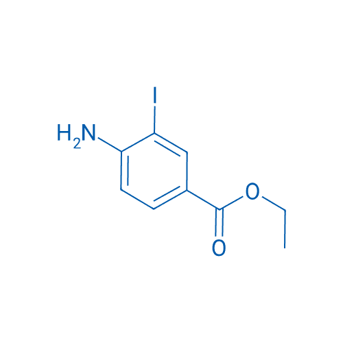 4-氨基-3-碘苯甲酸乙酯 分子结构式