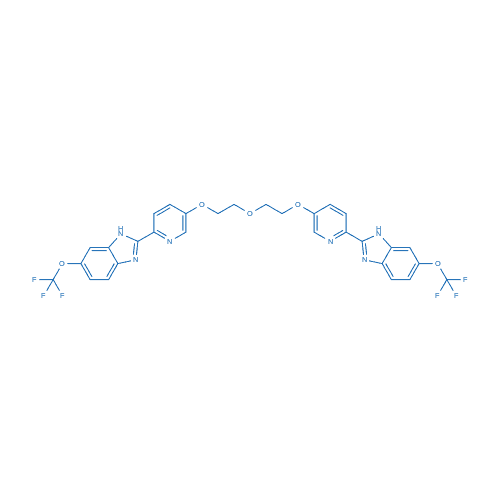 2,2'-(((氧基双(乙烷-2,1-二基))双(氧基))-双(吡啶-5,2-二基))双(6-(三氟甲氧基)-1H-苯并[d]咪唑) 分子结构式