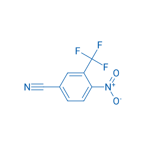4-硝基-3-(三氟甲基)苯腈 分子结构式