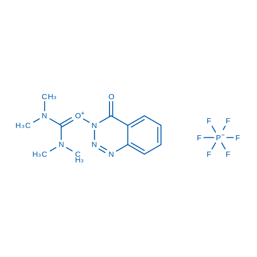 1,1,3,3-四甲基-2-(4-氧代苯并[d][1,2,3]三嗪-3(4H)-基)uronium 六氟磷酸盐 分子结构式