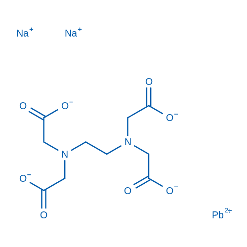 乙二胺四乙酸铅(II)二钠盐 分子结构式