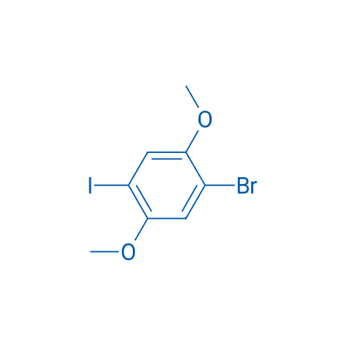 1-溴-2,5-二甲氧基-4-碘苯 分子结构式