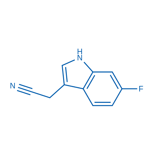 6-氟吲哚-3-乙腈 分子结构式