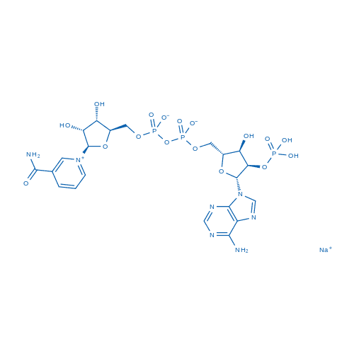 (2R,3R,4R,5R)-2-(6-氨基-9H-嘌呤-9-基)-5-((((((((2R,3S,4R,5R)-5-(3-氨基甲酰吡啶-1-鎓-1-基)-3,4-二羟基四氢呋喃-2-基)甲氧基)氧化磷酰基)氧基)(羟基)磷酰基)氧基)甲基)-4-羟基四氢呋喃-3-基磷酸氢钠盐 分子结构式