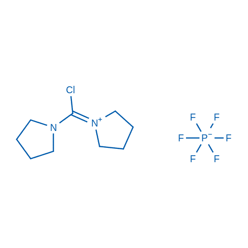1-(氯(吡咯烷-1-基)亚甲基)吡咯烷-1-鎓六氟磷酸盐(V) 分子结构式