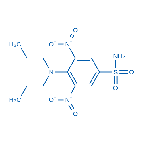 二丙基-4-氨基磺酰基-2,6-硝基苯胺 分子结构式