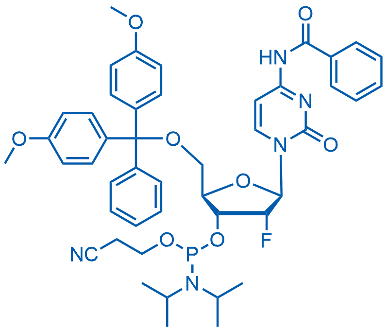 (2R,3R,4R,5R)-5-(4-苯甲酰胺基-2-氧代嘧啶-1(2H)-基)-2-((双(4-甲氧基苯基)(苯基)甲氧基)甲基)-4-氟四氢呋喃 -3-基（2-氰乙基）二异丙基亚磷酰胺