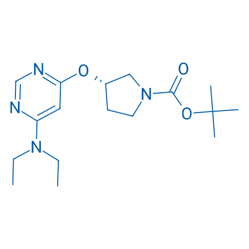 (S)-3-((6-(二乙基氨基)嘧啶-4-基)氧基)吡咯烷-1-甲酸叔丁酯 分子结构式