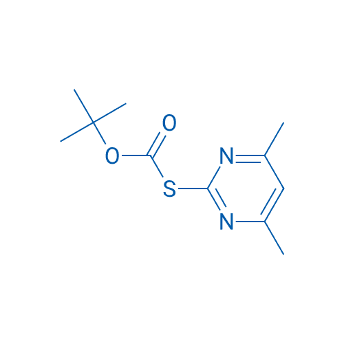 S-(4,6-二甲基嘧啶-2-基)硫代甲酸叔丁酯 分子结构式