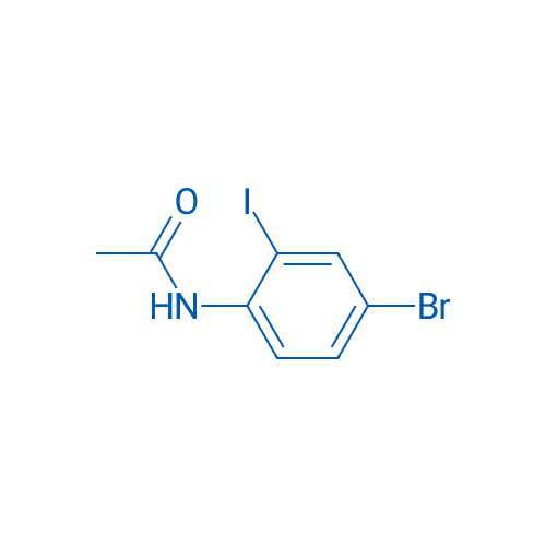 N-(4-溴-2-碘苯基)乙酰胺 分子结构式