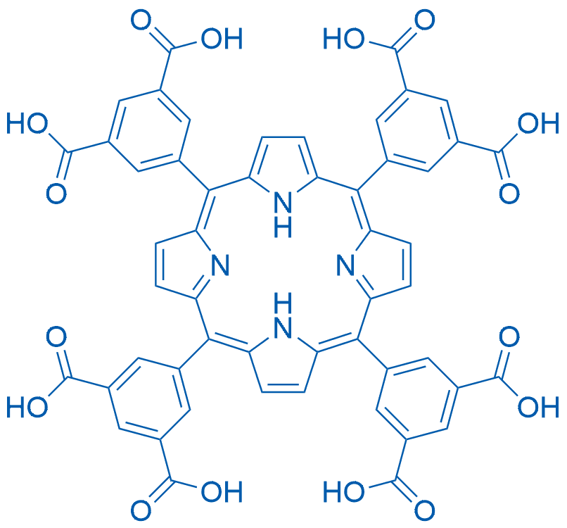 5,5',5'',5'‘'-(卟啉-5,10,15,20-四基)四间苯二甲酸 分子结构式