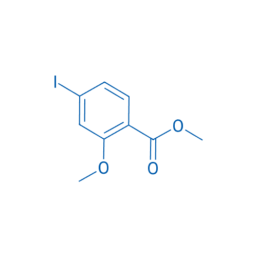 4-碘-2-甲氧基苯甲酸甲酯 分子结构式