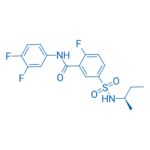 (R)-5-(N-(仲丁基)氨磺酰基)-N-(3,4-二氟苯基)-2-氟苯甲酰胺 分子结构式