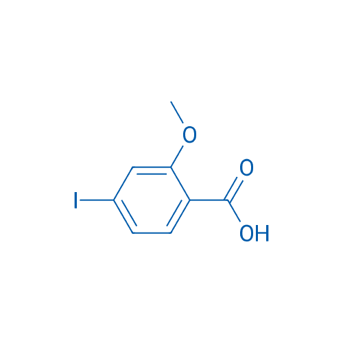 4-碘-2-甲氧基苯甲酸 分子结构式