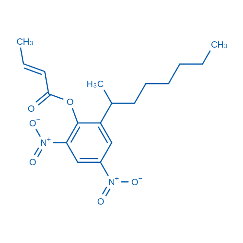 2,4-二硝基-6-(辛-2-基)苯基 (E)-丁-2-烯酸酯 分子结构式
