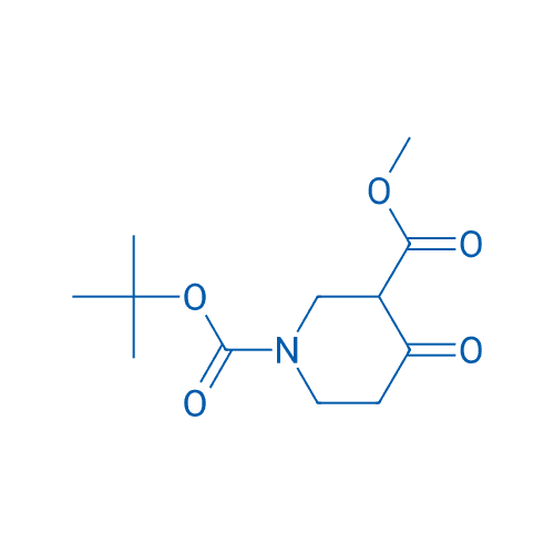 4-氧代哌啶-1-甲酸叔丁酯-3-甲酸甲酯 分子结构式