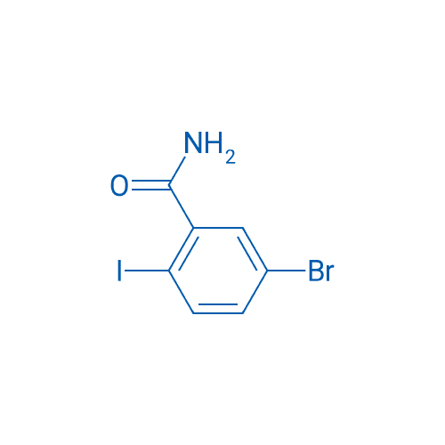 5-溴-2-碘苯甲酰胺 分子结构式