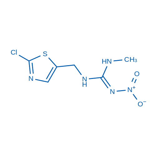 (E)-1-(2-氯-5-噻唑基甲基)-3-甲基-2-硝基胍 分子结构式