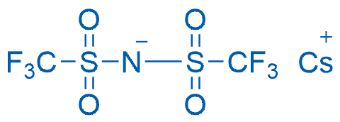 双(三氟甲基磺酰基)酰亚胺铯(I) 分子结构式