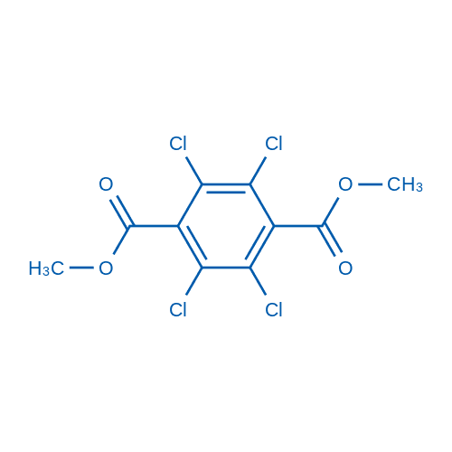 2,3,5,6-四氯对苯二甲酸二甲酯 分子结构式