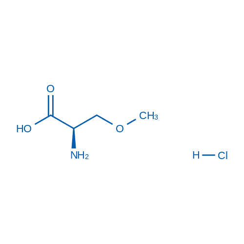 (R)-2-氨基-3-甲氧基丙酸 盐酸盐 分子结构式