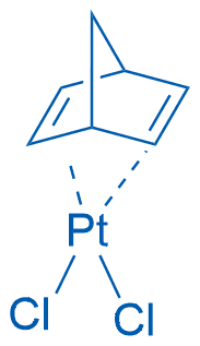 二氯(降冰片二烯)铂(II) 分子结构式
