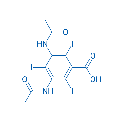 3,5-二乙酰氨基-2,4,6-三碘苯甲酸 分子结构式
