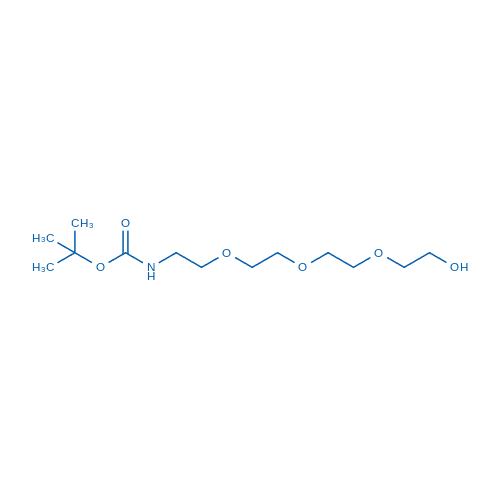 (2-(2-(2-(2-羟基乙氧基)乙氧基)乙氧基)乙基)氨基甲酸叔丁酯 分子结构式